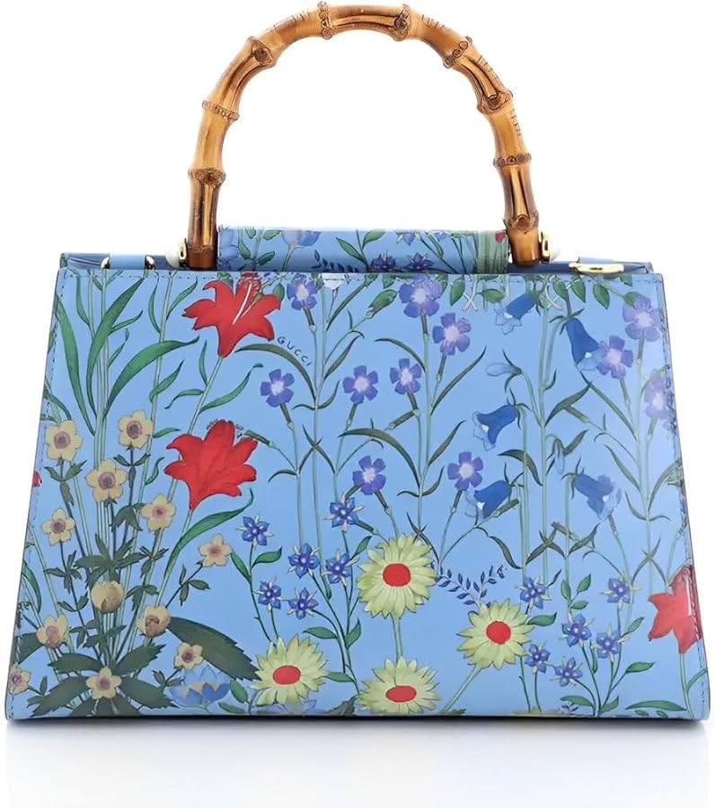 Gucci フローラルショルダーバッグ Amazon.com: Gucci Flora Azure Shanghai Blue Large Floral Handbag